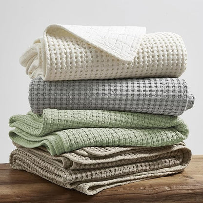 Levtex Home Mills Waffle Full/Queen Quilt Set (88x92in) with 2 Pillow Shams (26x20in) - Desert Sage - 100% Cotton Full/Queen Size Quilt Bedding Set - Lightweight, Soft, Pre-Washed