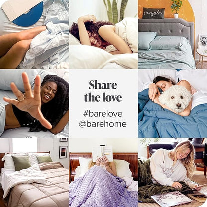 Bare Home Duvet Cover - Extra Long Size Bedding Set - Premium 1800 Super Soft Collection - Lightweight, Cooling - Soft Breathable Duvet Cover (Twin/Twin XL, Stripe - Heathered Charcoal)