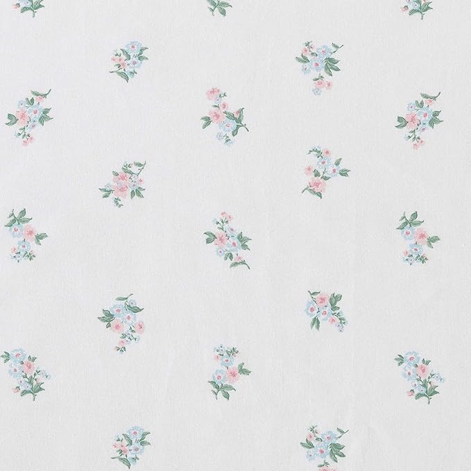 Laura Ashley - Sheet Set, Breathable Percale Cotton Bedding, 200 Thread Count, Deep Pocket, Chic Home Decor (Harperette Blue, Full)