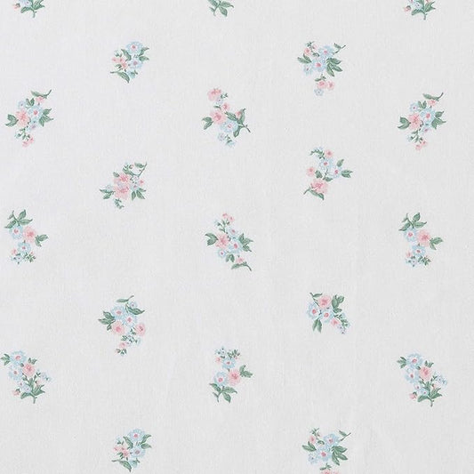 Laura Ashley - Sheet Set, Breathable Percale Cotton Bedding, 200 Thread Count, Deep Pocket, Chic Home Decor (Harperette Blue, Full)
