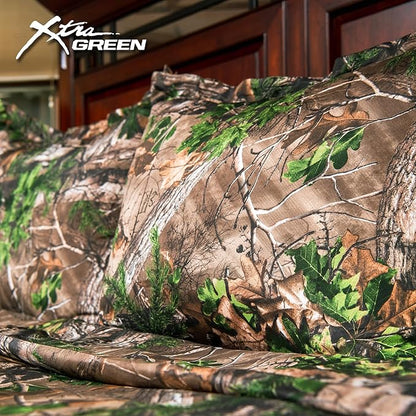 Northwest Realtree Twin Size 1 Comforter and 1 Sham Set, All Seasons, Boys and Girls Soft Cabin Bedding, Xtra Green Camo