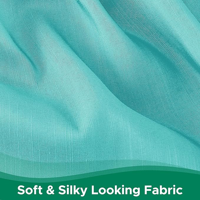 Biscaynebay Wrap Around Bed Skirts for Queen Beds 19" Long Drop, Aqua Adjustable Elastic Dust Ruffles Easy Fit Wrinkle Resistant Silky Luxurious Fabric Machine Washable
