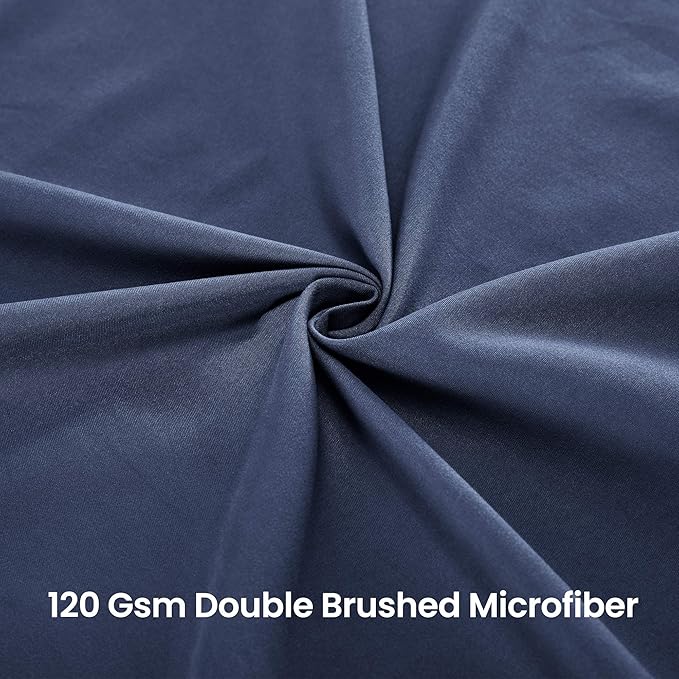 SLEEP ZONE Pleated Bed Skirts Full Size, 15 inch Tailored Drop Easy Fit Bedskirt, Anti-Static, Fade Resistant (Full, Navy Blue)