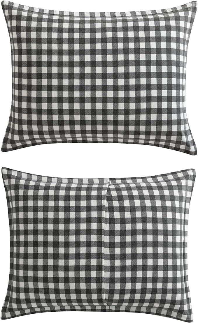 Eddie Bauer - Queen Comforter Set, Reversible Cotton Bedding with Matching Shams, Luxurious Bedding Set for Colder Months (Preston Grey, Queen)