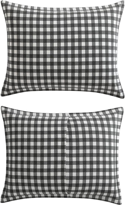 Eddie Bauer - Queen Comforter Set, Reversible Cotton Bedding with Matching Shams, Luxurious Bedding Set for Colder Months (Preston Grey, Queen)