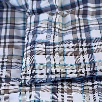 SDIII 3PCS Blue Gingham Queen Comforter Set 100% Washed Microfiber Lightweight Soft Blue Gingham Bedding Queen Farmhouse Shabby Chic Checkered