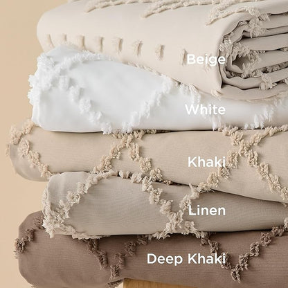 Bedsure Boho Cal King Duvet Cover - White Breathable & Soft Boho Bedding, Machine Washable Comforter Cover for All Seasons, Includes 1 Duvet Cover 104"x98" with 2 Pillow Shams & Zipper Closure