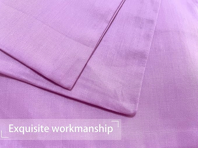 iMaylex Soft 100% Egyptian Cotton Zipper Closure Pillowcases, Cozy and Lightweight Pillow Case, Set of 2, Light Purple, Queen, 20" x 30"