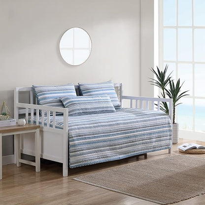 Nautica - Daybed Cover Set, Cotton Reversible Bedding Set with Matching Shams & Pillow Cover, Home Decor for All Seasons (Jettison Grey, Daybed)