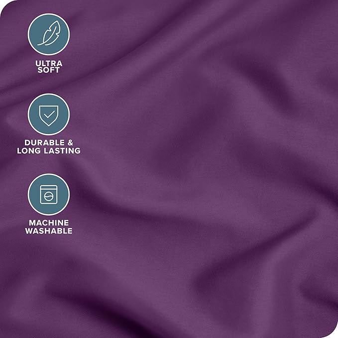 Bare Home Microfiber Pillow Cases - Standard/Queen Size Set of 2 - Cooling Pillowcases - Double Brushed - Plum Pillowcases 2 Pack - Easy Care (Standard Pillowcase Set of 2, Plum)