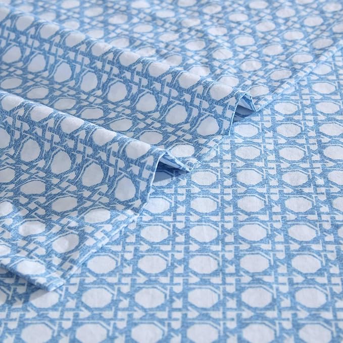 Tommy Bahama - King Size Sheet Set, 100% Cotton Percale Bedding with a Crisp & Cool Feel, Bed Sheets with Matching Fitted Sheet & Pillowcases (Bahama Isle Blue)