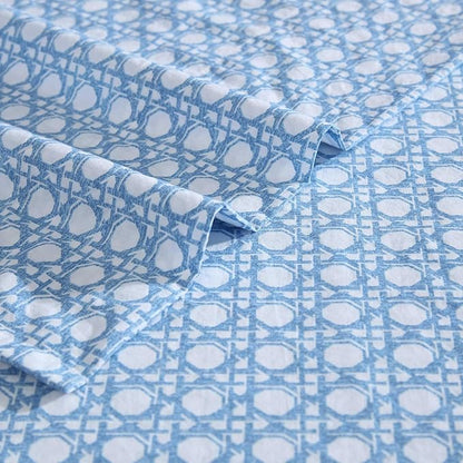 Tommy Bahama - King Size Sheet Set, 100% Cotton Percale Bedding with a Crisp & Cool Feel, Bed Sheets with Matching Fitted Sheet & Pillowcases (Bahama Isle Blue)