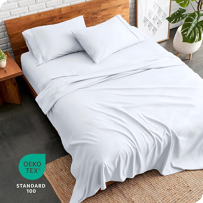 Bare Home Split King Sheet Set - 1800 Ultra-Soft Microfiber Bed Sheets - Double Brushed - Deep Pockets - Easy Fit - 5 Piece Set - Bedding Sheets & Pillowcases (Split King, White)