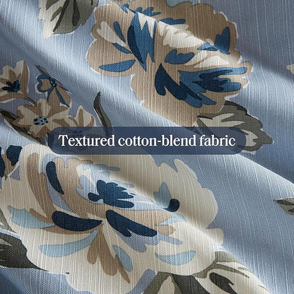 Madison Park King Comforter Set Vintage Floral Reversible Comforter, All Season, Down Alternative Bedding Comforter, Bedskirt, Pillows, Shams, Salara, King Blue 7 Piece