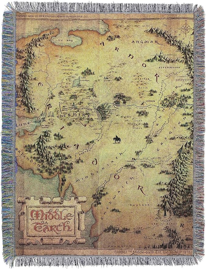 Northwest Lord Of The Rings - The Hobbit Woven Tapestry Throw Blanket, 48" x 60", Middle Earth