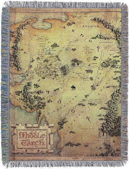Northwest Lord Of The Rings - The Hobbit Woven Tapestry Throw Blanket, 48" x 60", Middle Earth