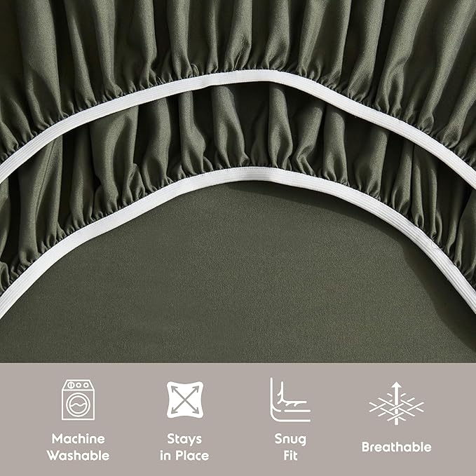Nestl King Sheet Set - Luxury 1800 Ultra-Soft Microfiber King Bed Sheets - Double Brushed - Deep Pockets - Easy Fit - 4 Piece Set - Bedding Sheets & Pillowcases (King, Olive Green)