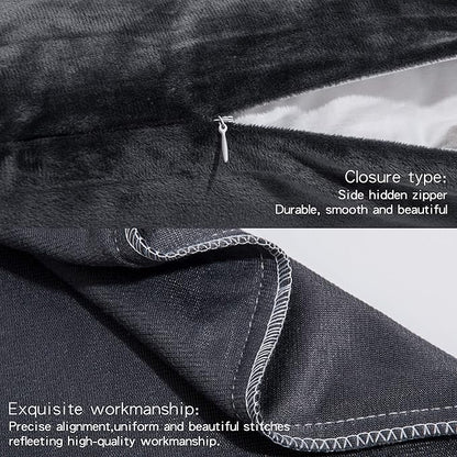 NTBAY 2 Pack Zippered Velvet King Pillowcases, Super Soft and Cozy Luxury Fuzzy Flannel Pillow Cases with Zipper, 20x36 Inches, Charcoal Grey