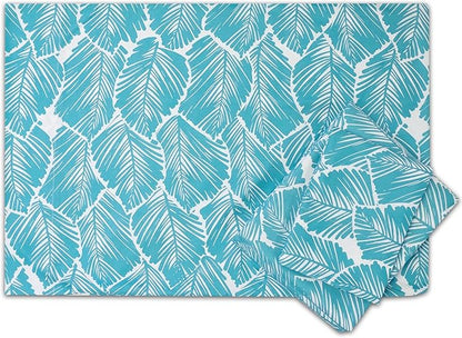 1500 Supreme Collection Extra Soft Tropical Leaf Teal Pattern Sheet Set, Queen - Luxury Bed Sheets Set with Deep Pocket Wrinkle Free Bedding, Trending Printed Pattern, Queen Size