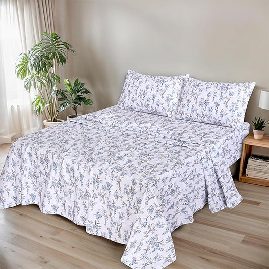 RUVANTI 100% Organic Cotton Sheets California King, Percale Weave, GOTS Certified, 4-Piece Set, Deep Pocket 13", Crisp & Breathable, Soft Durable Bedding, Sábanas Algodón Orgánico – Deluxe