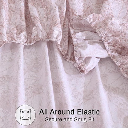 ZOYER 100% Cotton Sheets – Twin XL Size Percale Bedding, Cooling & Breathable, Durable with a Crisp, Soft & Comfortable Feel, 16" Deep Pocket, 3-Piece Set, Negative Print