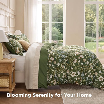 Bedsure Duvet Cover King Size - Vintage Botanicals Duvet Cover Set with Zipper Closure, 3 Pieces Boa Bedding Set with 8 Corner Ties and 2 Pillow Shams 20"x36"