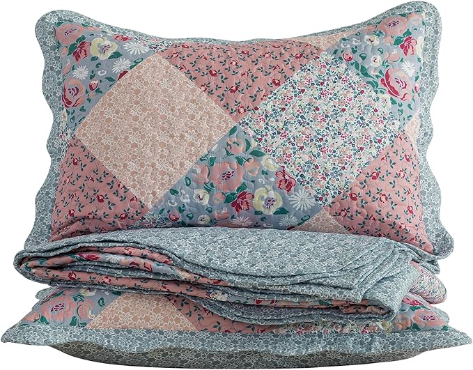 HoneiLife Quilt Set Queen Size - Quilted Bedding Sets 3-Pieces,Microfiber Quilt Sets Lightweight Bedspreads Retro Bed Cover Coverlets for Queen Bed