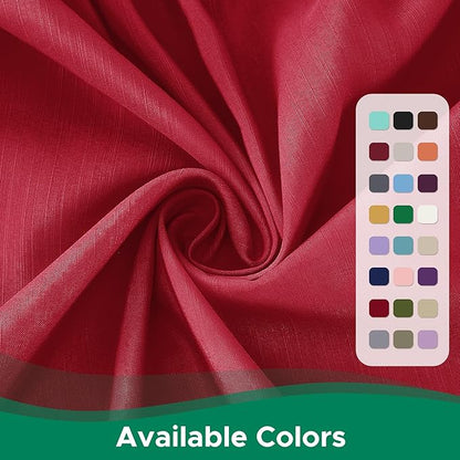 Biscaynebay Wrap Around Bed Skirts for Queen Size Beds 18" Drop, Red Adjustable Elastic Dust Ruffles Easy Fit Wrinkle Resistant Silky Luxurious Fabric Machine Washable