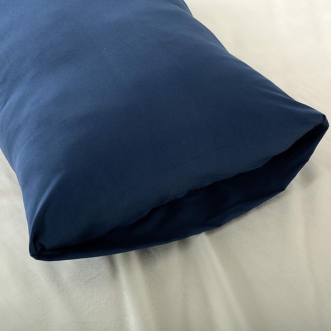 Evolive Ultra Soft Brushed Microfiber Standard Size 20"x30" Pillowcases Pair Set of 2 with Envelope Closure (20"x30" Standard, Navy)
