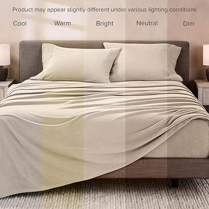 Bare Home Super Soft Fleece Sheet Set - Queen Size - Extra Plush Polar Fleece, No-Pilling Bed Sheets - All Season Cozy Warmth (Queen, Sand)