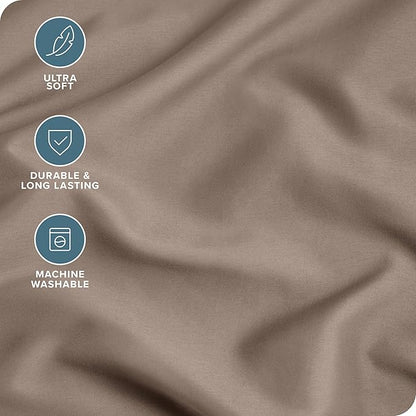 Bare Home Microfiber Pillow Cases - Standard/Queen Size Set of 2 - Cooling Pillowcases - Double Brushed - Taupe Pillowcases 2 Pack - Easy Care (Standard Pillowcase Set of 2, Taupe)