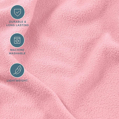 Bare Home Super Soft Fleece Sheet Set - Twin Extra Long Size - Extra Plush Polar Fleece, No-Pilling Bed Sheets - All Season Cozy Warmth (Twin XL, Light Pink)