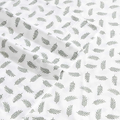 Eddie Bauer - Full Sheets, Cotton Percale Bedding Set, Cool & Breathable Home Decor (Laurel Leaves, Full)