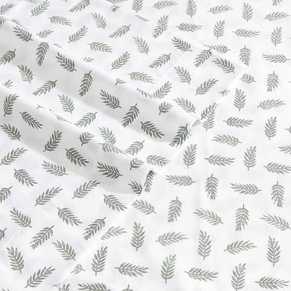 Eddie Bauer - Queen Sheets, Cotton Percale Bedding Set, Cool & Breathable Home Decor (Laurel Leaves, Queen)