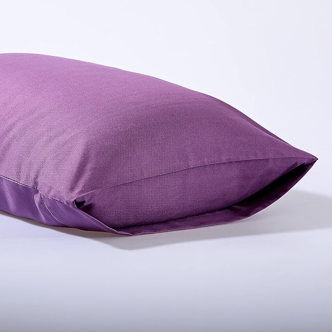 Evolive Ultra Soft Brushed Microfiber Standard Size 20"x30" Pillowcases Pair Set of 2 (20"x30" Standard, Purple)