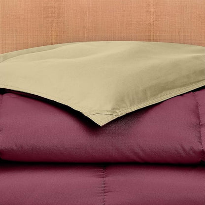 Modern Threads Down Alternative Reversible Comforter Red/Beige Twin