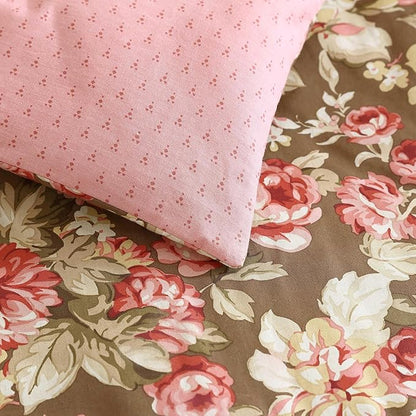 Laura Ashley - King Comforter Set, Soft Cotton Bedding with Matching Shams, Floral Home Decor, Oeko-Tex Certified (Bloomsbury Brown, King)