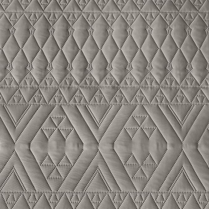 akkialla Twin Size Quilt Bedding Set,Dark Grey Lightweight Microfiber Soft Bedspreads,Modern Style Geoetric Pattern Coverlet Set for All Seasons,2 Piece(1 Quilt,1Pillow Sham)