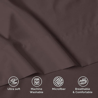 Luxury Flat Sheet on Amazon Elegant Comfort Wrinkle-Free 1500 Premier Hotel Quality 1-Piece Flat Sheet, Full Size, Chocolate Brown