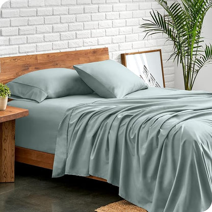 Bare Home Full Sheet Set - 1800 Ultra-Soft Microfiber Full Bed Sheets - Double Brushed - Deep Pockets - Easy Fit - 4 Piece Set - Bedding Sheets & Pillowcases (Full, Sea Spray)