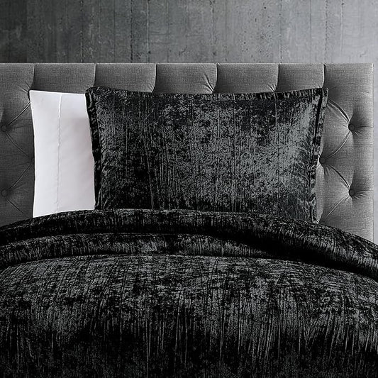 Riverbrook Home Turin Plush Comforter Set, Twin, Black, 2-Piece Set