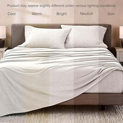 Bare Home Super Soft Fleece Sheet Set - Twin XL Size - Extra Plush Polar Fleece, No-Pilling Bed Sheets - All Season Cozy Warmth (Twin XL, Cream)