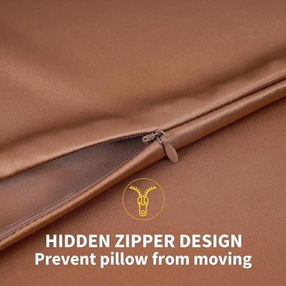 ZIMASILK 100% Pure Mulberry Silk Pillowcase for Hair and Skin Health,Soft and Smooth,Both Sides Premium Grade 6A Silk,600 Thread Count,with Hidden Zipper,1pc (Queen 20''x30'',Mocha)