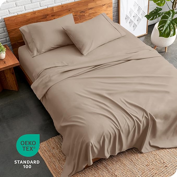 Bare Home Twin XL Sheet Set - 1800 Ultra-Soft Microfiber Twin Extra Long Bed Sheets - Double Brushed - Deep Pockets - Easy Fit - 3 Piece Set - Bedding Sheets & Pillowcases (Twin XL, Pebble)