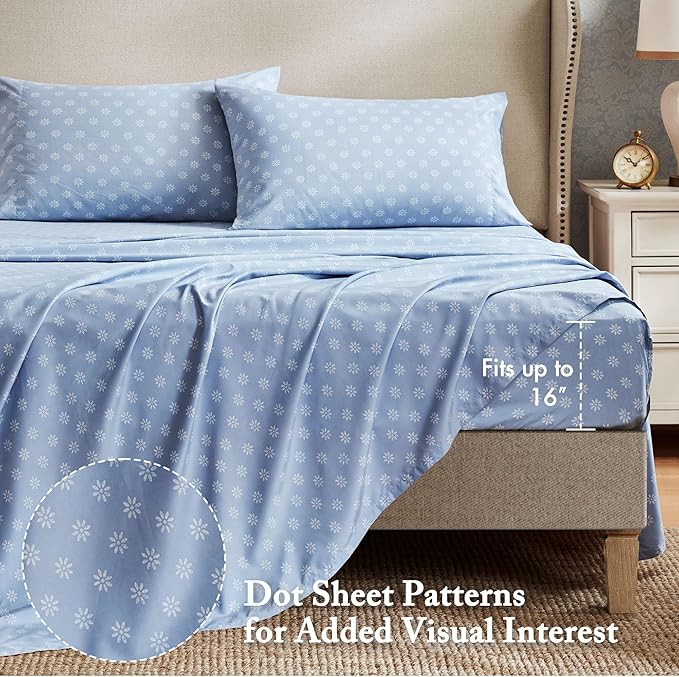 Madison Park Essentials Floral Comforter Set Queen Size, Vintage Flower Bedding Set with Sheet Set, 7 Pieces Bed in a Bag with Reversible Botanical Comforter, Pillowcases & Shams, Heather, Beige/Blue