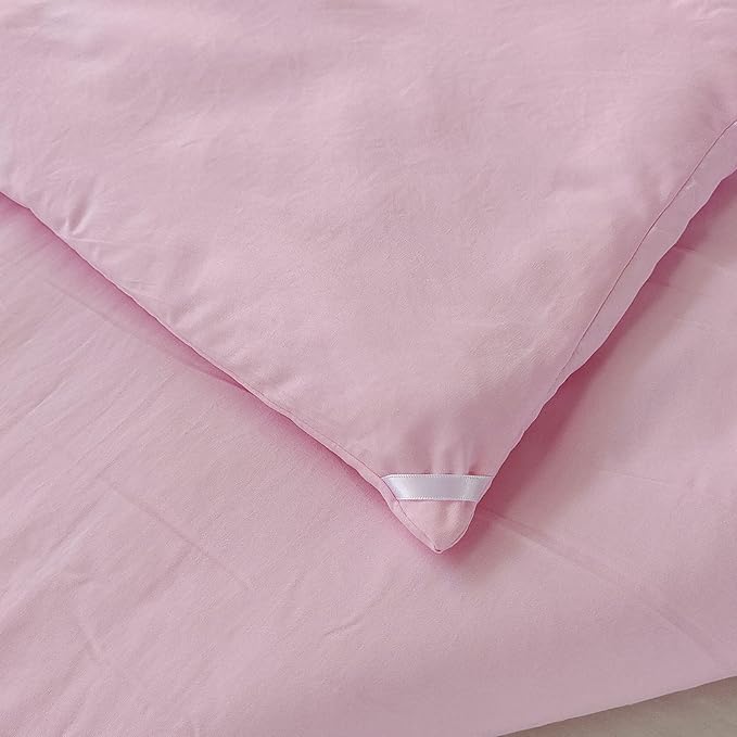 SDIII 3PCS Pink Comforter Set Full with 2 Pillowcases, Brushed Microfiber Lightweight Blush Pink Comforter Full, Dusty Rose Bedding All Season