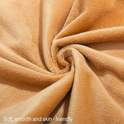 NTBAY Zipped Velvet Toddler Pillowcases, 2 Pack Cozy Luxury Flannel Plush Travel Pillow Cases, 13x18 Inches, Camel