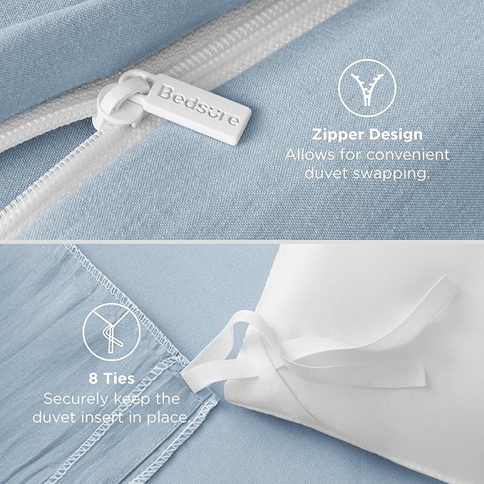 Bedsure Celestial Blue Twin Duvet Cover - 2 Pieces Prewashed Extra Soft Bedding Set, Includes 1 Duvet Cover Twin Size 68x90 Inches with Zipper Closure & 1 Pillow Sham, Comforter Not Included