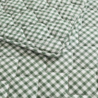 Laura Ashley - King Quilt Set, Pre-Washed Cotton Bedding with Matching Sham, Lightweight for Year Round Use, Oeko-Tex Certified (Gracies Gingham Green)