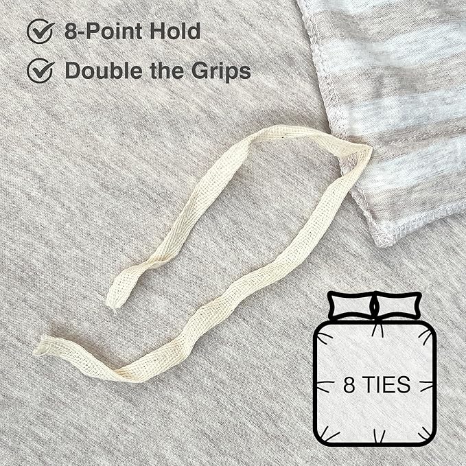 PURE ERA Jersey Knit Duvet Cover Set 100% T-Shirt Heather Cotton Super Soft Comfy Classic Striped Design, with Zipper Closure, Heather Beige Stripe, King